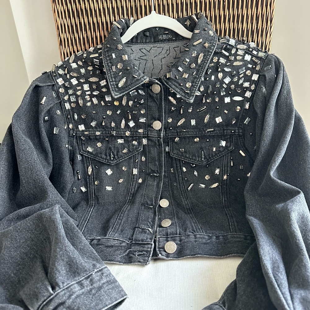 Denim jacket with stones
